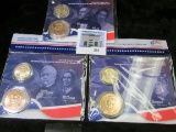 (3) different U.S. Mint Presidential $1 Coin and First Spouse Medal Set in original holders as issue