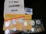 1960 P & D U.S. Mint Set, original as issued; and a U.S. Mint Canvas bag for $25 in Quarters (no coi