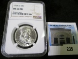 1954 D Silver Franklin Half Dollar NGC slabbed MS64 FBL.