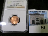1995 Lincoln Cent slabbed “Doubled Die Obv MS 67 RD”.