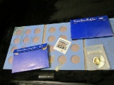 Used blue Whitman folder for Kennedy Half Dollars; 1971 S & 72 S U.S. Proof Sets in original holders