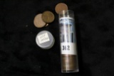 Roll of 50 minor Mint error Lincoln Cents. including some Wheat backs.