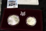 1992 U.S. Olympics Coins Two-Coin Uncirculated Set of Dollar & Half Dollar with COA in original box