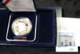 2000 Leif Ericson Millenium Proof Silver Dollar Commemorative Coin in original box with C.O.A.