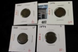Group of 4 Indian Head Cents, 1888 G, 1894 G better date, 1895 G, 1896 G, group value $14+