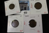 Group of 4 Indian Head Cents, 1903 XF, 1906 XF, 1907 XF, 1909 better date G, group value $42+