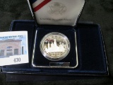 1996 P Smithsonian Institution 150th Anniversary Commemorative Proof Silver Dollar in original box o