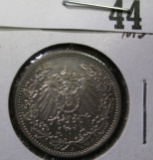 1916A German Empire Half Mark, KM17, MS65.