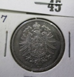 1875A German Empire One Mark, KM7, EF.