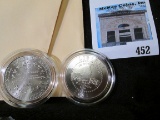 Pair of 2001 P U.S. Capitol Commemorative Half Dollars, both encased.