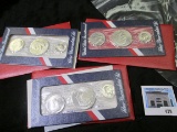 (3) 1976 S Silver U.S. Bicentennial Three-piece Mint Sets, all original as issued.