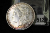 1896 P Morgan Silver Dollar, Super High grade with lovely toning.