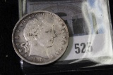 1910 S Barber Half Dollar, Fine.