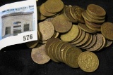(50) Old Mexico 5 Centavos Brass coins.