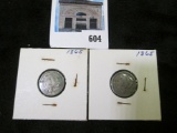 Pair of 1865 U.S. Three Cent Nickels.