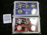 1999 S Clad & 2004 S Silver State Quarters U.S. Proof Sets, original as issued.