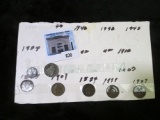 1873 Silver German 20 pfennig; 1903 Liberty Nickel; 1899 Barber Dime, 1884, 1898, & (2) 1907 Indian
