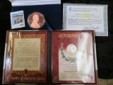 1909 Oversized Genuine Copper Proof with COA; & a folder with an Columbian Exposition Commemorative