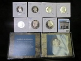 1885 S, 88 S, 89 S, 92 S, & 95 S Proof Washington Quarters; 1972 S & 82 S Proof Kennedy Half Dollar;