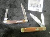 Pair of pocket knives - Schrade Old Timer and a wood handled Case XX 7225 1/2
