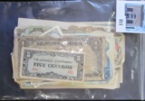 Group of 20 mixed world bank notes, some from WWII or before, good mix, from an old hoard!