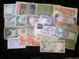 Group of 20 mixed world bank notes, some from WWII or before, good mix, from an old hoard!