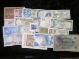 Group of 20 mixed world bank notes, some from WWII or before, good mix, from an old hoard!