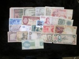 Group of 20 mixed world bank notes, some from WWII or before, good mix, from an old hoard!