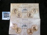2 sets of First Spouse Bronze medals, 2007 & 2008 in original packaging