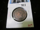 1847 Large Cent, VG+, value $25+