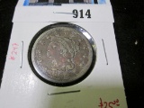 1848 Large Cent, VG, value $25+