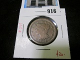 1851 Large Cent, G, value $20+