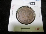 1851 Large Cent, VF, value $35-$40+
