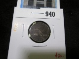 1857 Flying Eagle Cent, F, value $50