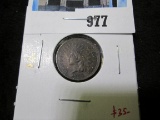 1865 Indian Head Cent, Fancy 5, VF30, SHARP, value $35+