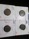 Group of 4 Indian Head Cents, 1883 VG, 1885 VG, 1886 T1 G, 1888 G, group value $24+