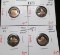 Set of 4  Lincoln Cents, 2009 Lincoln Bicentennial, extreme toning, even more pronounced than previo