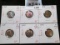 Group of 6 BU toned Lincoln Cents - 1948PDS & 1949PDS, colorful group, group value $31+