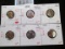Group of 6 BU toned Lincoln Cents - 1956PD, 1957PD, 1958PD, very colorful group, group value $26+