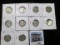 Group of 10 Jefferson Nickels - 38 AU, 38DS circ, 39 BU, 39DS 42D 50 circ, 50D UNC, 51S circ, group