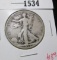 1933-S Walking Liberty Half Dollar, F, value $18+