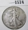 1946 Walking Liberty Half Dollar, VF/XF, value $16+