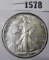 1946-S Walking Liberty Half Dollar, BU NICE, value $60+