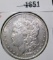 1881-O Morgan Silver Dollar, AU+, value $39+