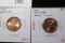 Pair of 2 Lincoln Cent Off-Center Strike error coins, 1998 & 2000, both BU, value for pair $14+