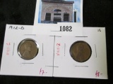 Pair of Lincoln Cents, 1912-D G & 1912-D VG, value for pair $15+