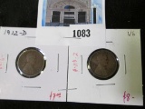 Pair of Lincoln Cents, 1912-D G+ & 1912-D VG, value for pair $15+