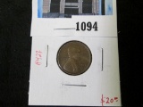 1913-S Lincoln Cent, F, value $20+
