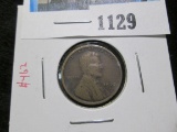 1922-D Lincoln Cent, F obv/VG rev, value $25+