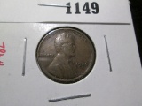1926-S Lincoln Cent, F+, low mintage semi-key date, value $13